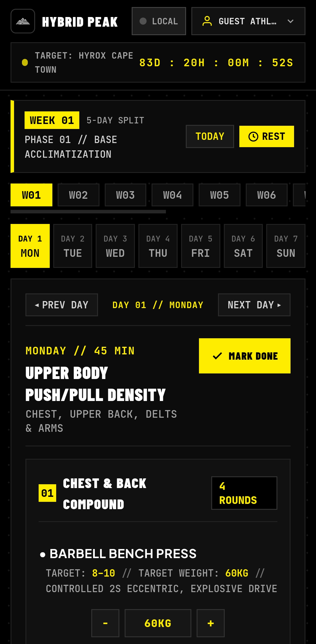 Workout HUD & Plate Logger